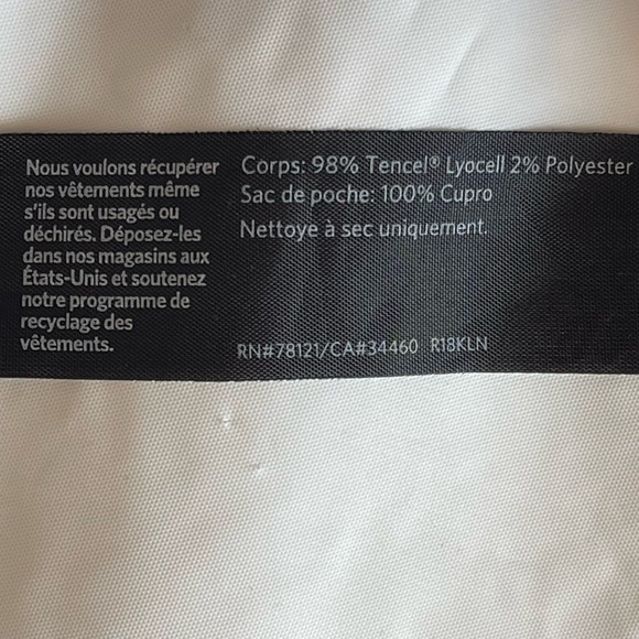 Women’s Eileen Fisher Tencel Blend Wide Leg Crop Grain Stripe 2X Navy Old Money - Picture 8 of 10